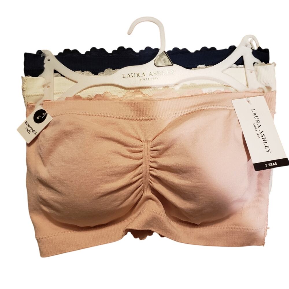Laura Ashley Intimates NWT lace back removeable padded  strapless bras‎ S